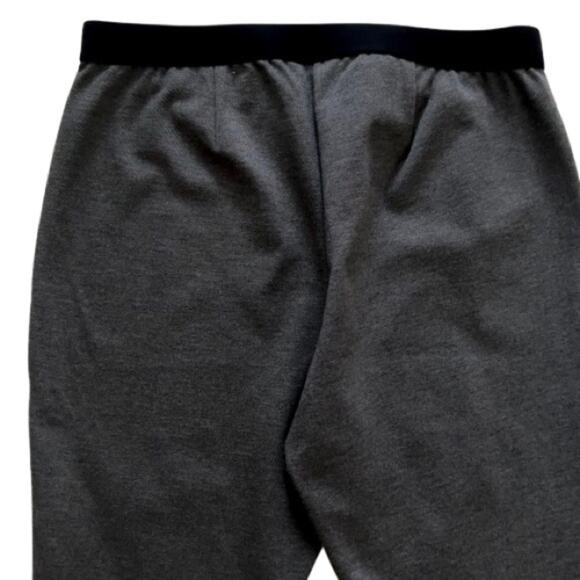 Talbots Soho Gray Black Elastic Waist Pull On Ponte Ankle Pants Size 16 - Picture 5 of 12